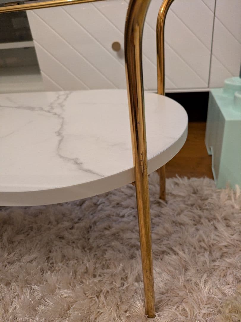 フランフラン　レガートコーヒーテーブルS ゴールド×マーブル