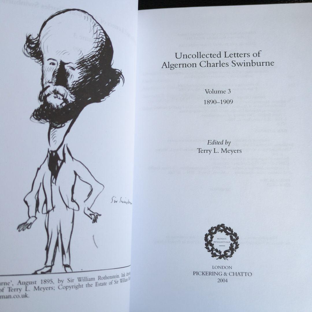 洋書スウィンバーンSwinburne Letters 全3巻完結セット