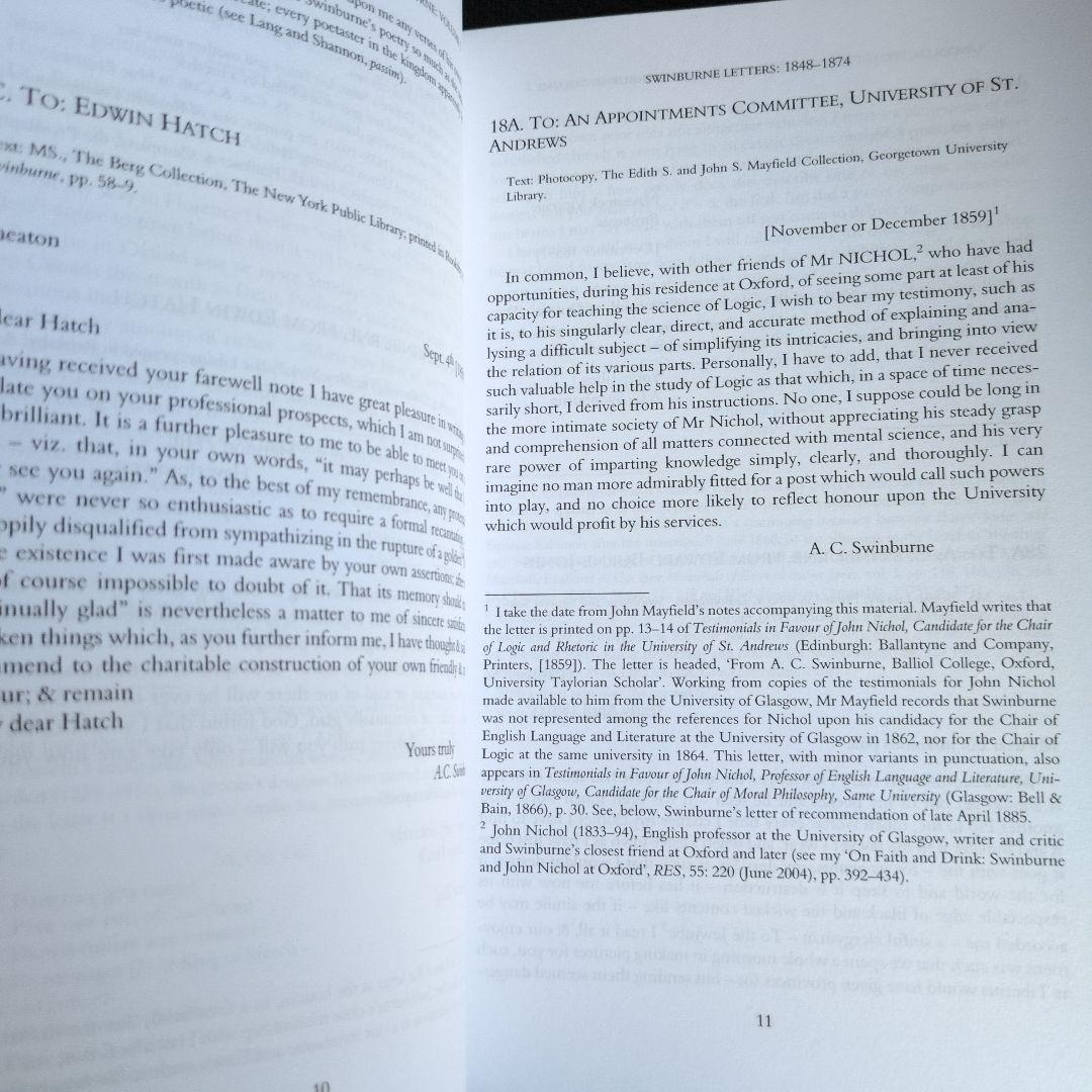洋書スウィンバーンSwinburne Letters 全3巻完結セット