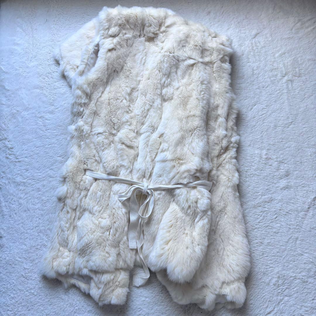 新品　タグ付き08sircus ships別注　ラビットファーベスト ラップ