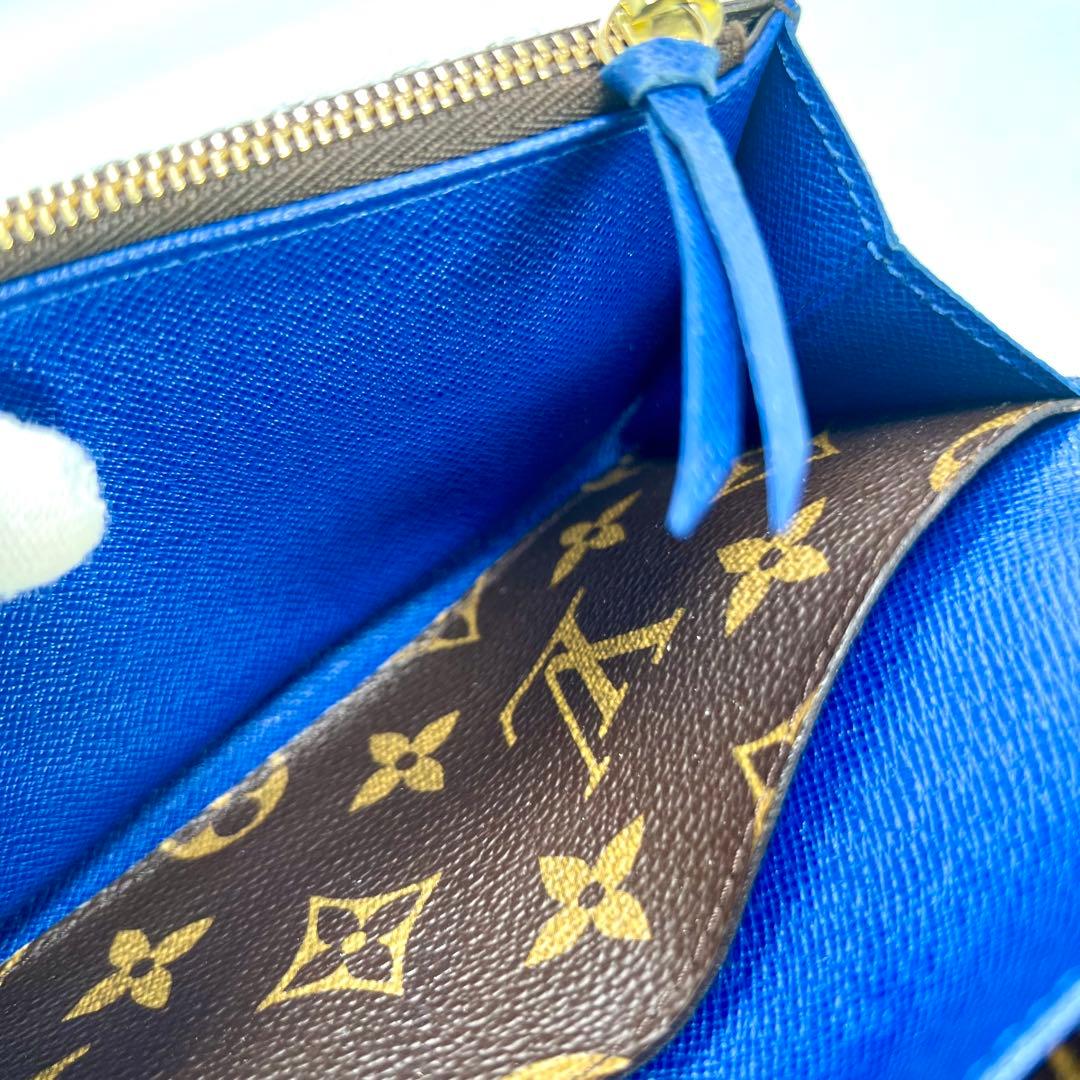ルイヴィトン モノグラム ポルトフォイユ エミリー ブルー M60138