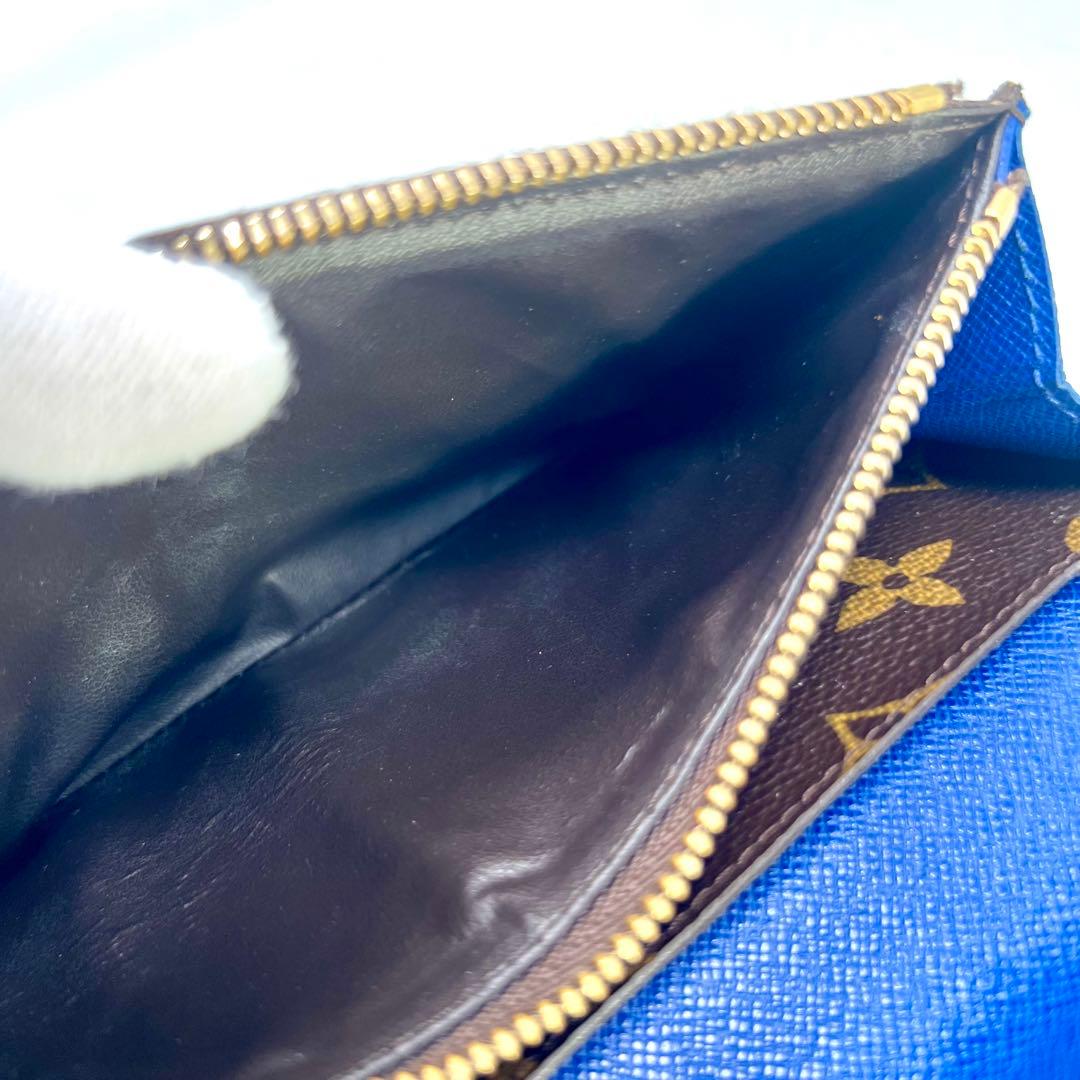 ルイヴィトン モノグラム ポルトフォイユ エミリー ブルー M60138