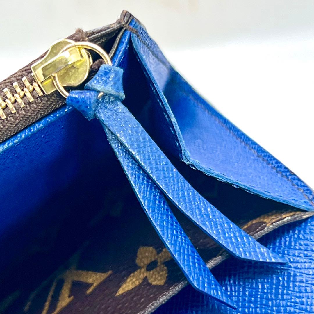 ルイヴィトン モノグラム ポルトフォイユ エミリー ブルー M60138