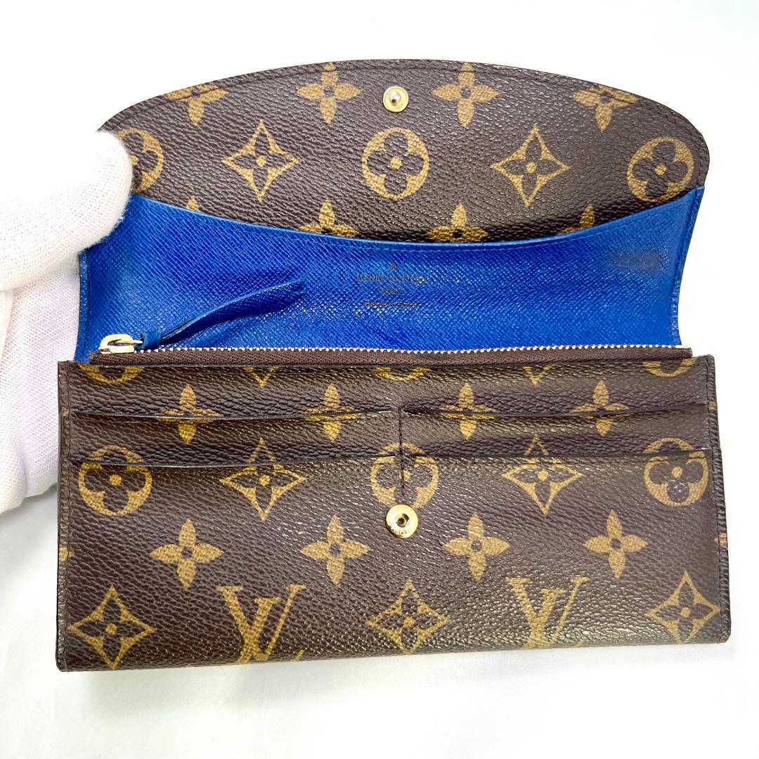 ルイヴィトン モノグラム ポルトフォイユ エミリー ブルー M60138