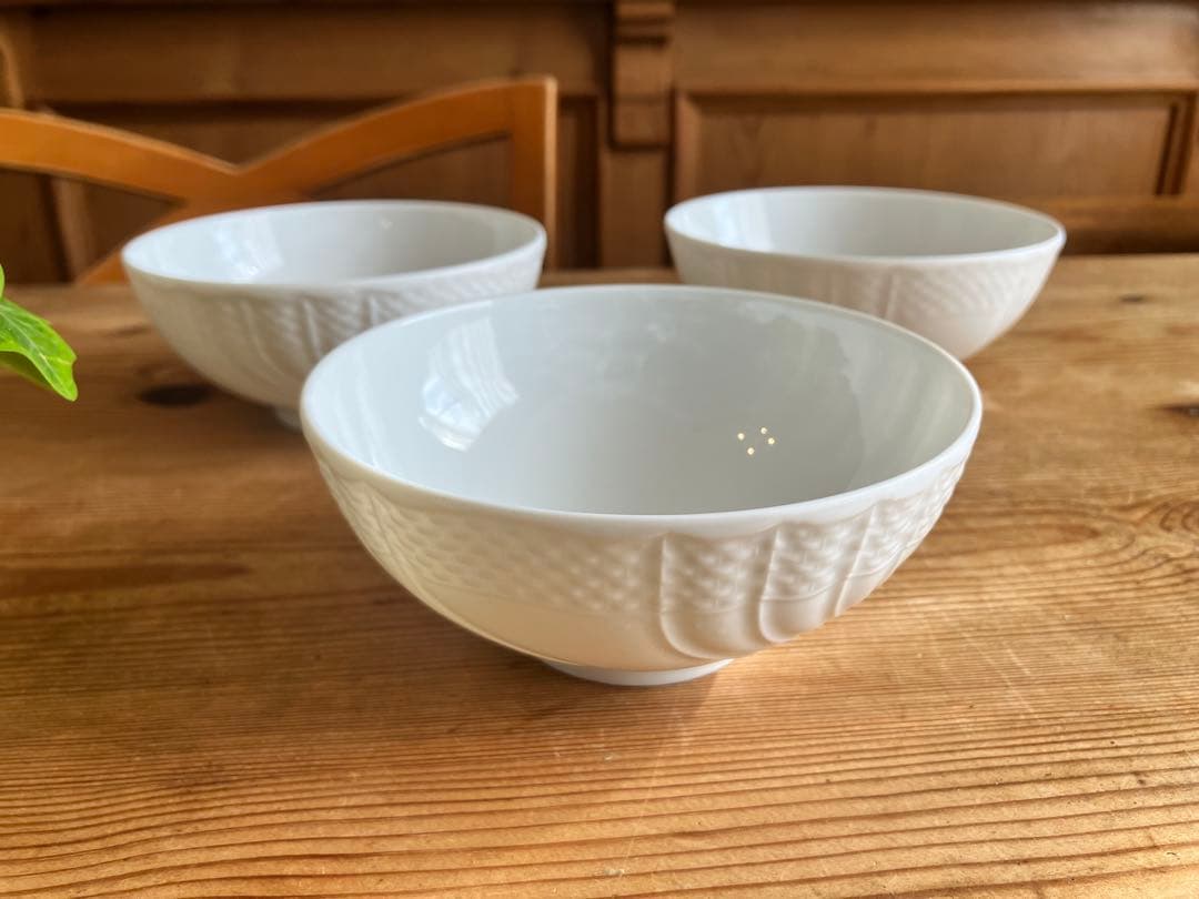ジノリ　ベッキオホワイト　ライスボウル×3
