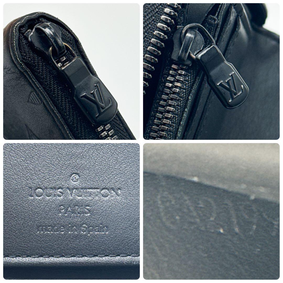 ルイヴィトン モノグラム エクリプス ヴェルティカル 財布 ブラック ジッピー