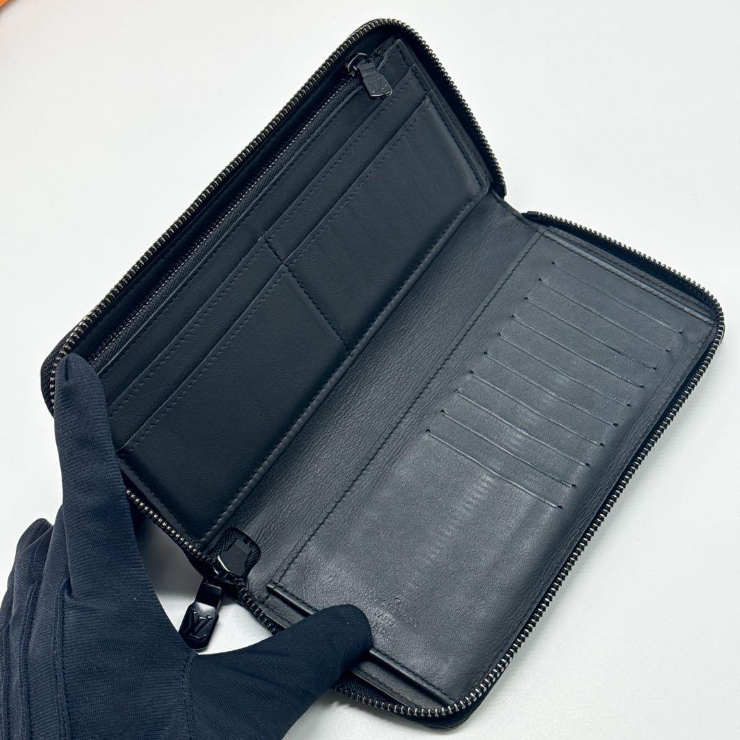 ルイヴィトン モノグラム エクリプス ヴェルティカル 財布 ブラック ジッピー