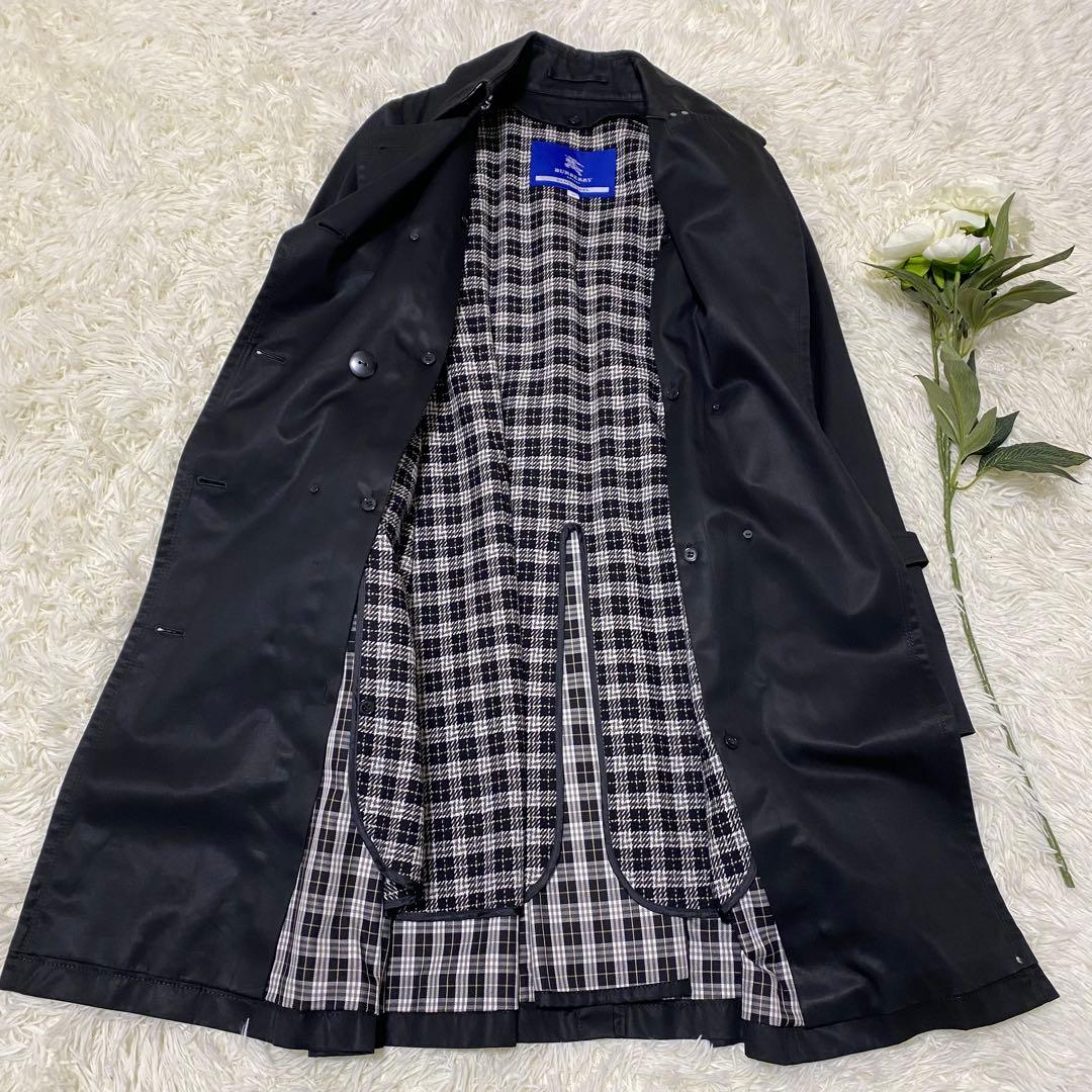 【BURBERRY BLUE LABEL】 トレンチコート ライナー付き 黒