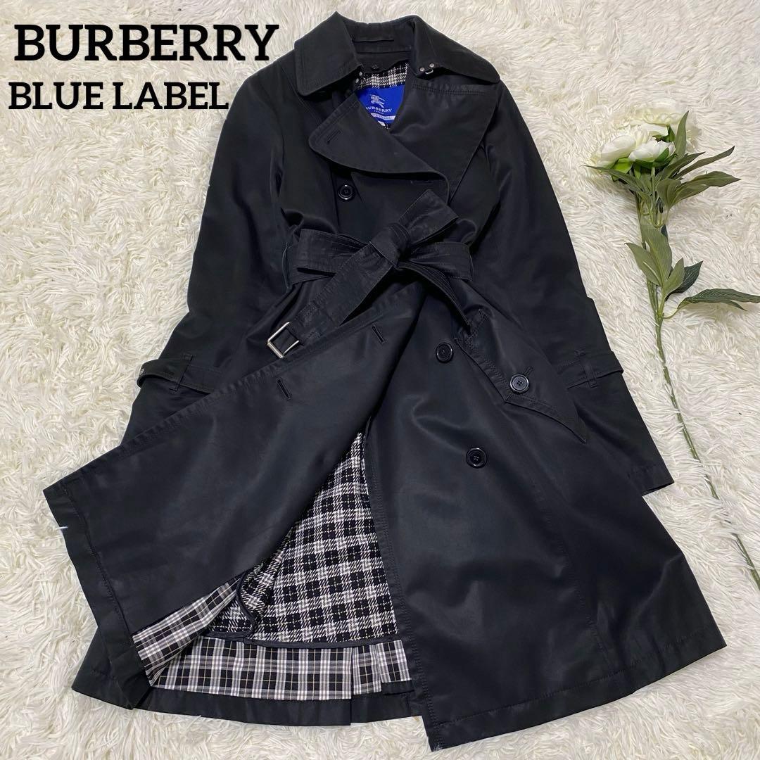 【BURBERRY BLUE LABEL】 トレンチコート ライナー付き 黒