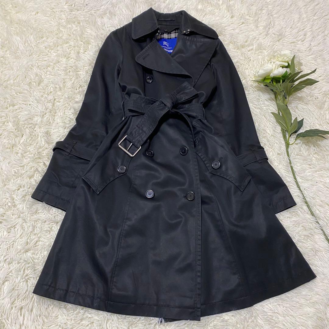 【BURBERRY BLUE LABEL】 トレンチコート ライナー付き 黒