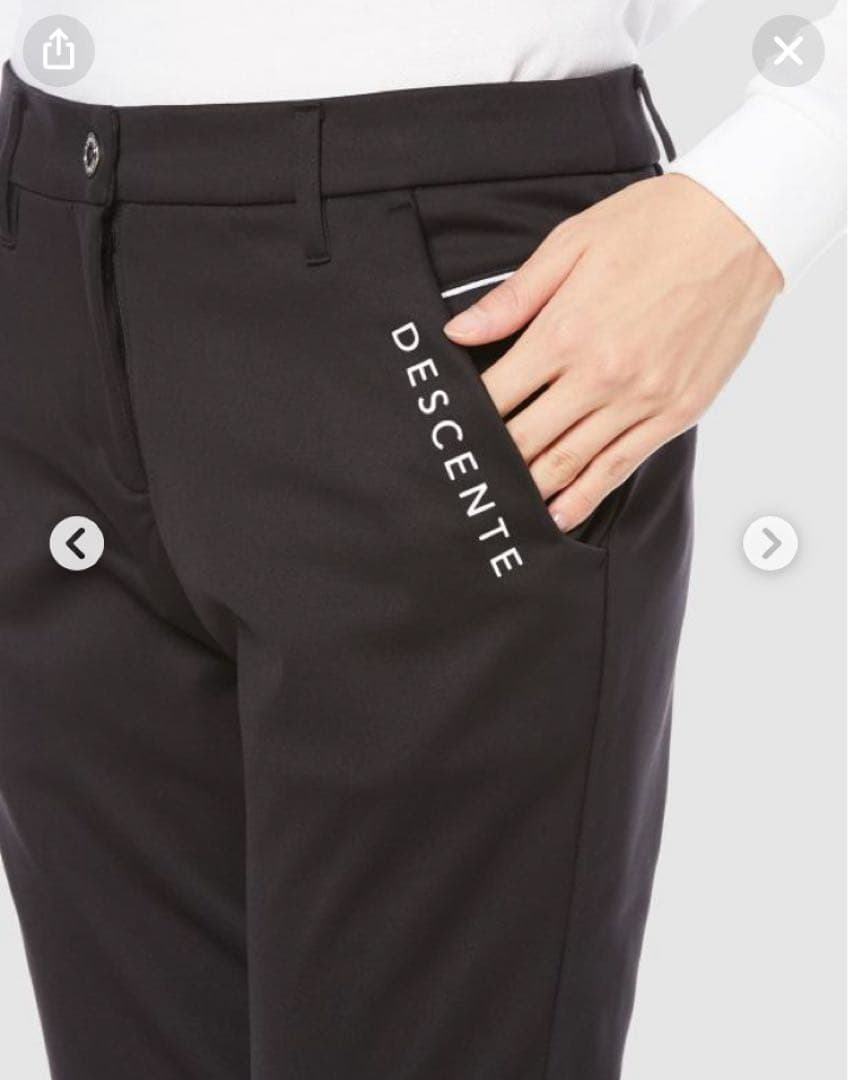 美品 DESCENTE デサントゴルフ ボンディングパンツ 58 SS 黒