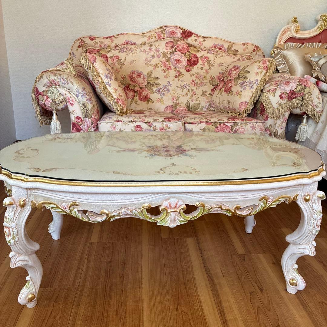 ロココ調　ローテーブル　美品