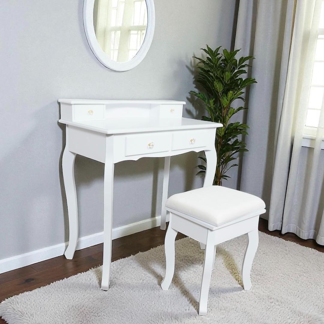 ◆訳あり特価◆【新品】エレガント　猫脚　ミラーなしドレッサー＆スツール　デスク