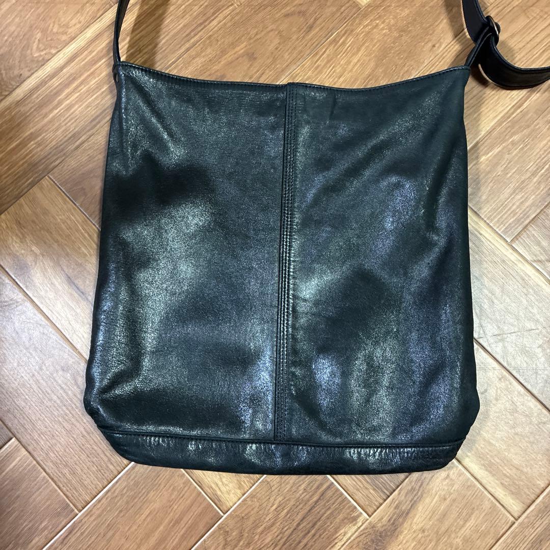 ポーター牛革黒サコッシュ