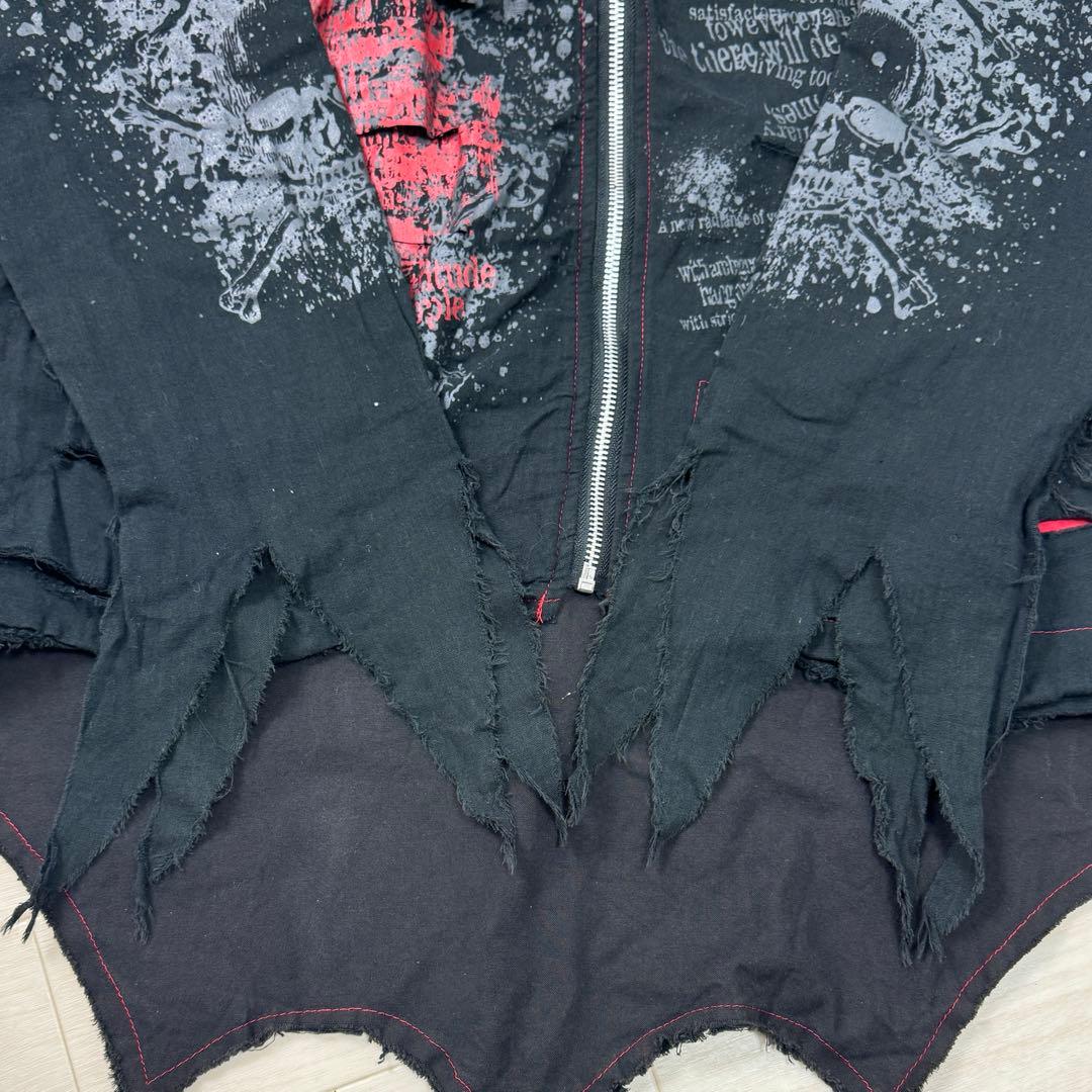 マッドガール　パンク系ジップアップパーカー　猫耳　尻尾　スカル　チェーン　個性派