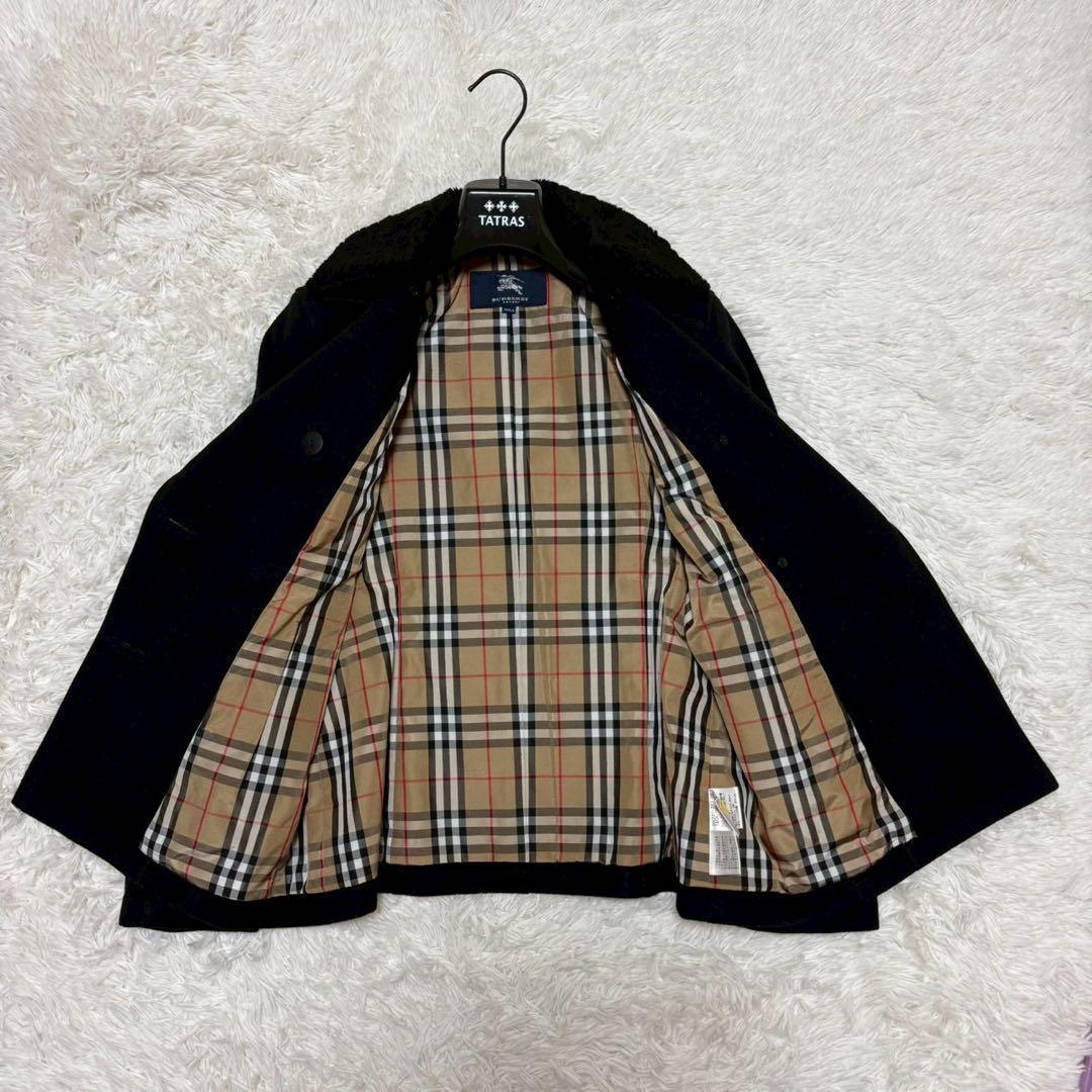 極美品/アンゴラ✨バーバリーロンドン ピーコート ノバチェック ファー 2way