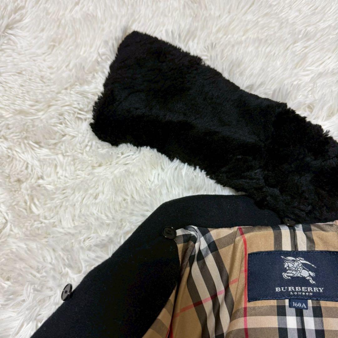 極美品/アンゴラ✨バーバリーロンドン ピーコート ノバチェック ファー 2way