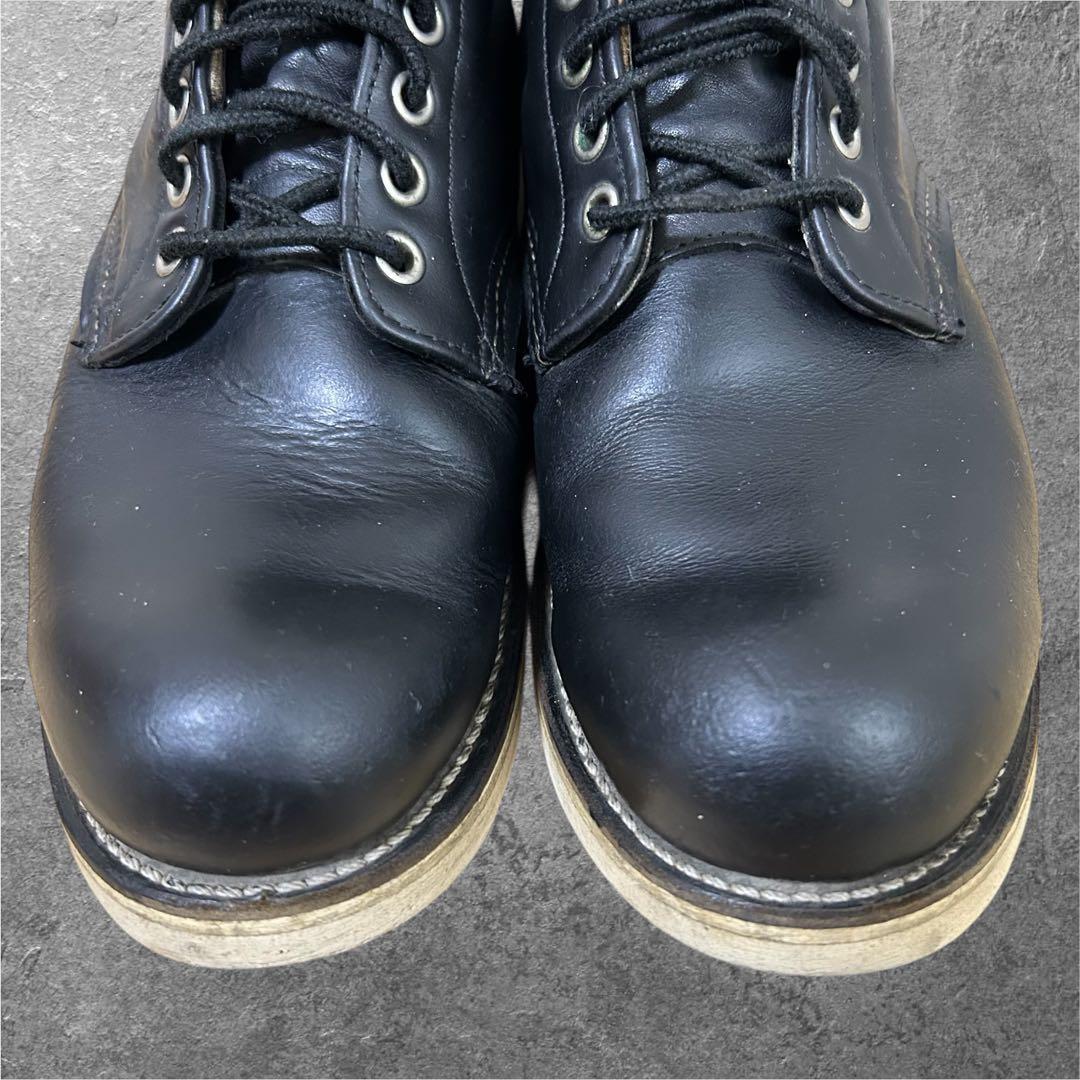 90s 8D 26cm RED WING 8165 刺繍羽タグ ワークブーツ 黒