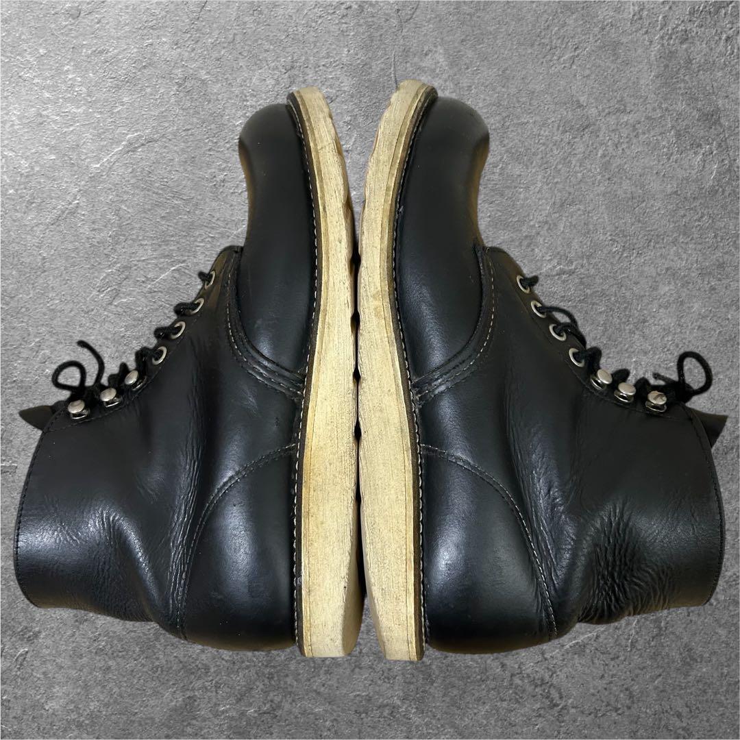 90s 8D 26cm RED WING 8165 刺繍羽タグ ワークブーツ 黒