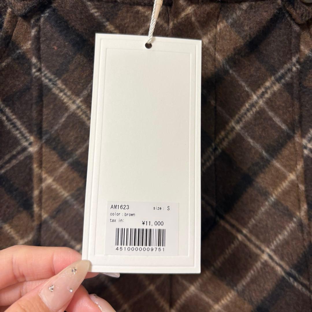 パンツ andmary Ribbon check mini pants brown S