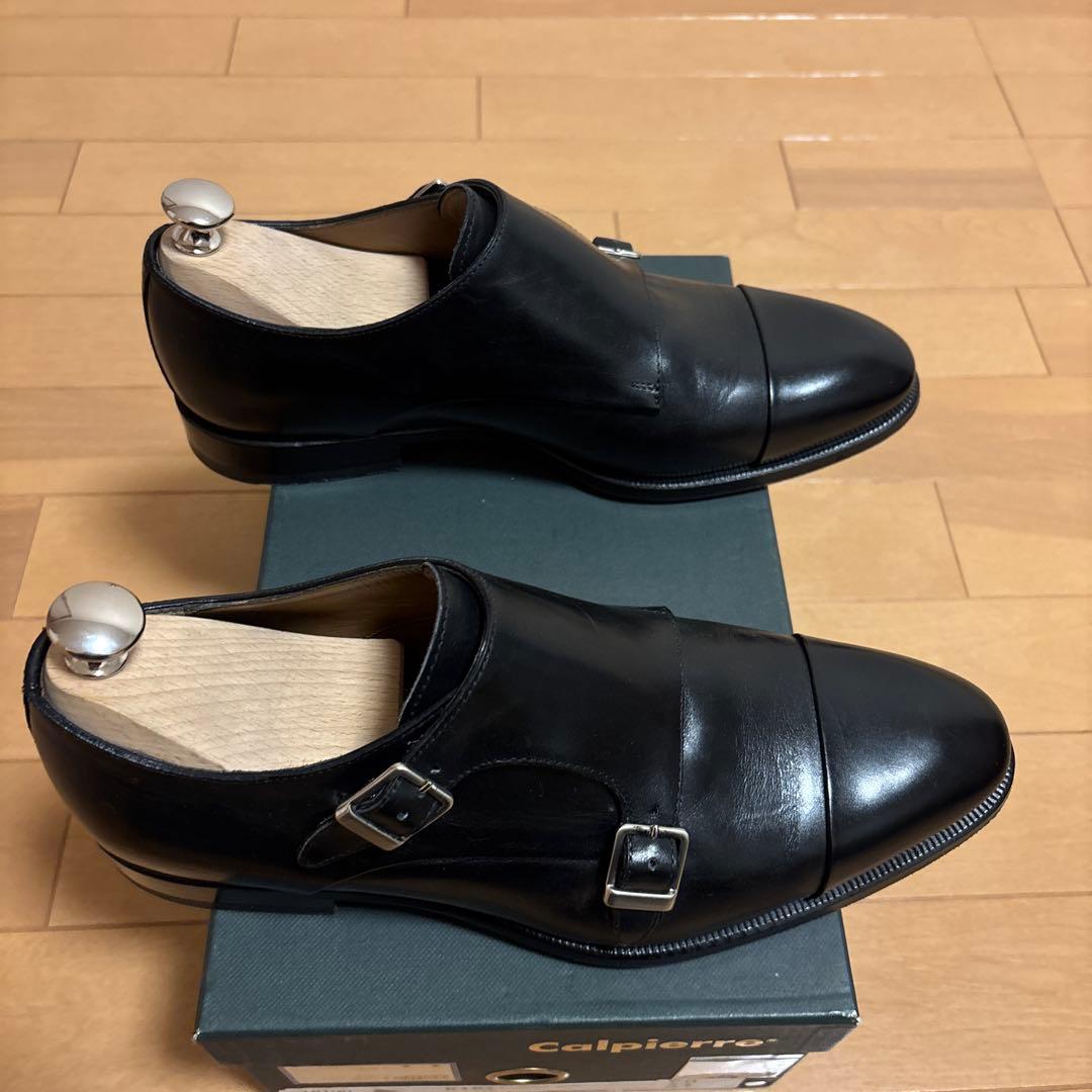 革靴Calpierre カルピエッレ ダブルモンク 黒