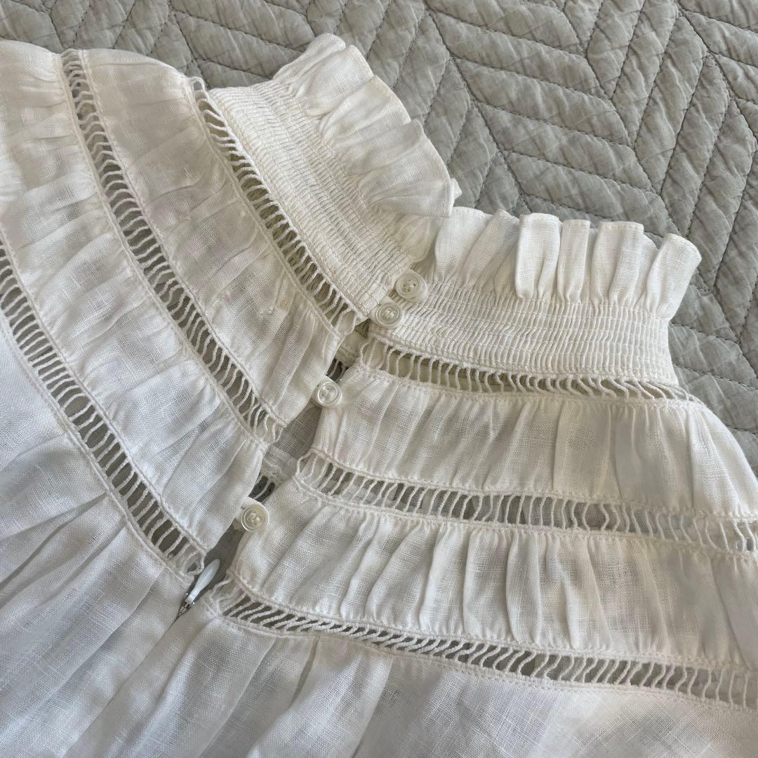 choco☆♡ イザベルマラン　リネン　ワンピース　白　レース