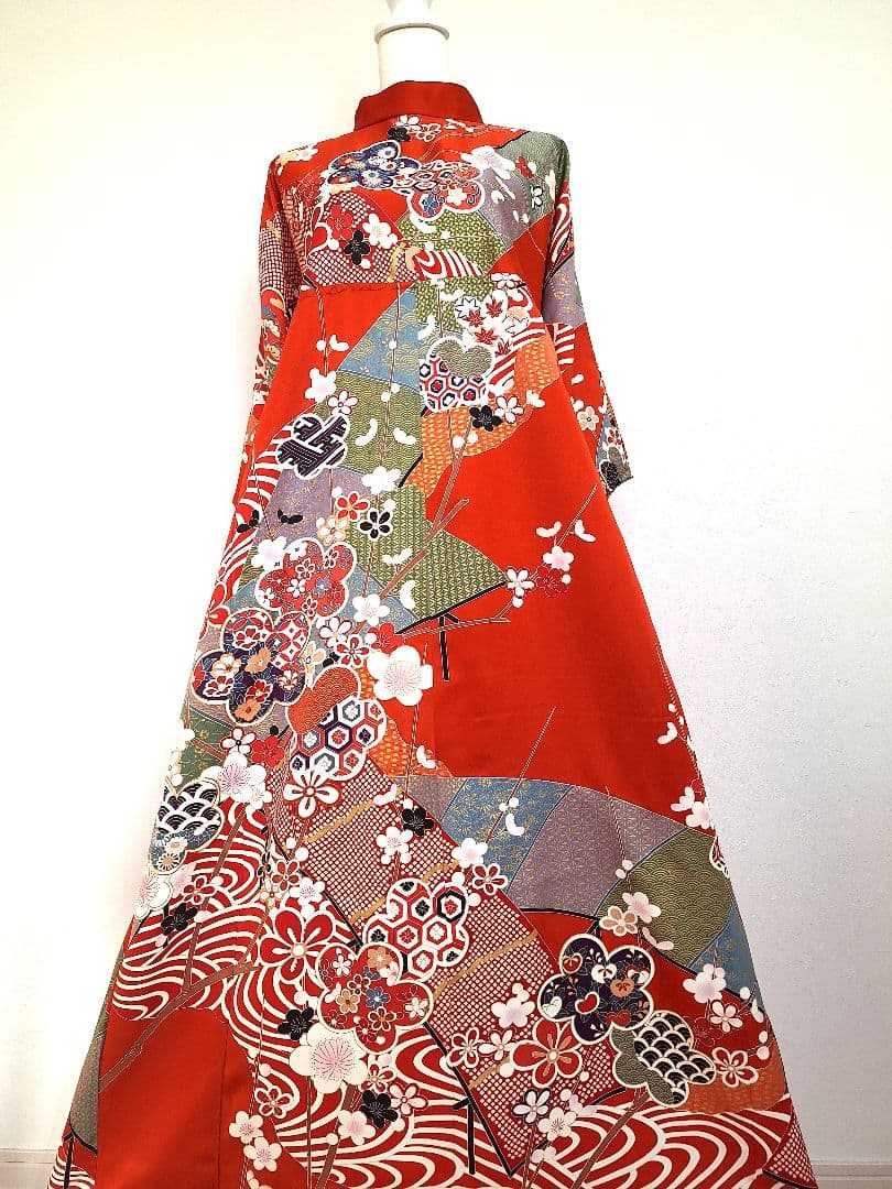 着物リメイクワンピース3666