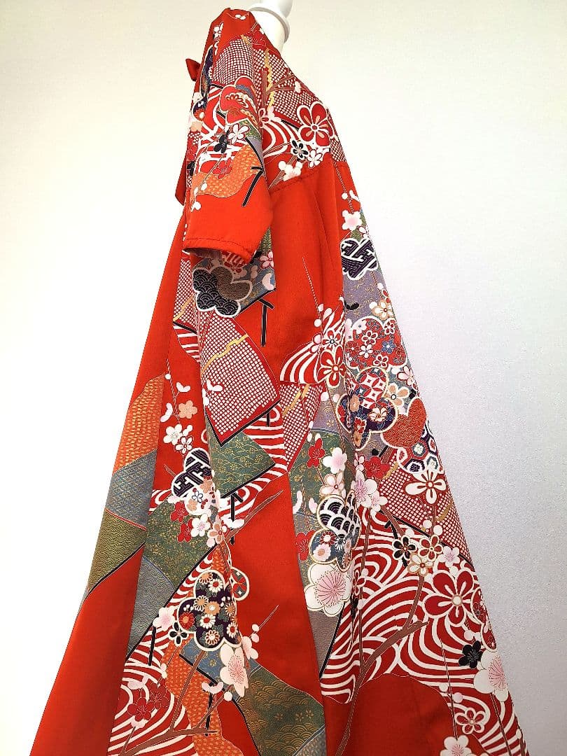 着物リメイクワンピース3666