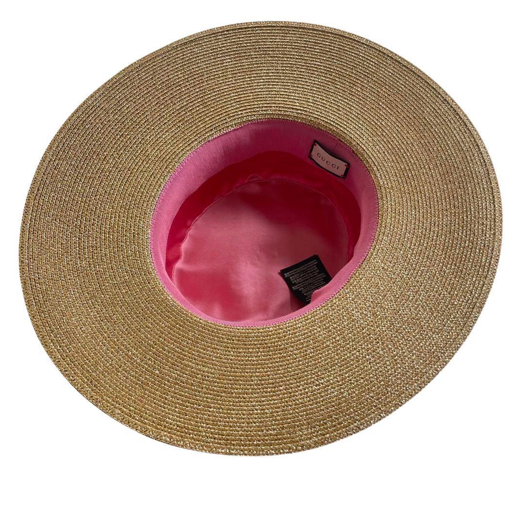 【新品】GUCCI グッチ ラメ ファブリック パピエ ハット ビー ゴールド