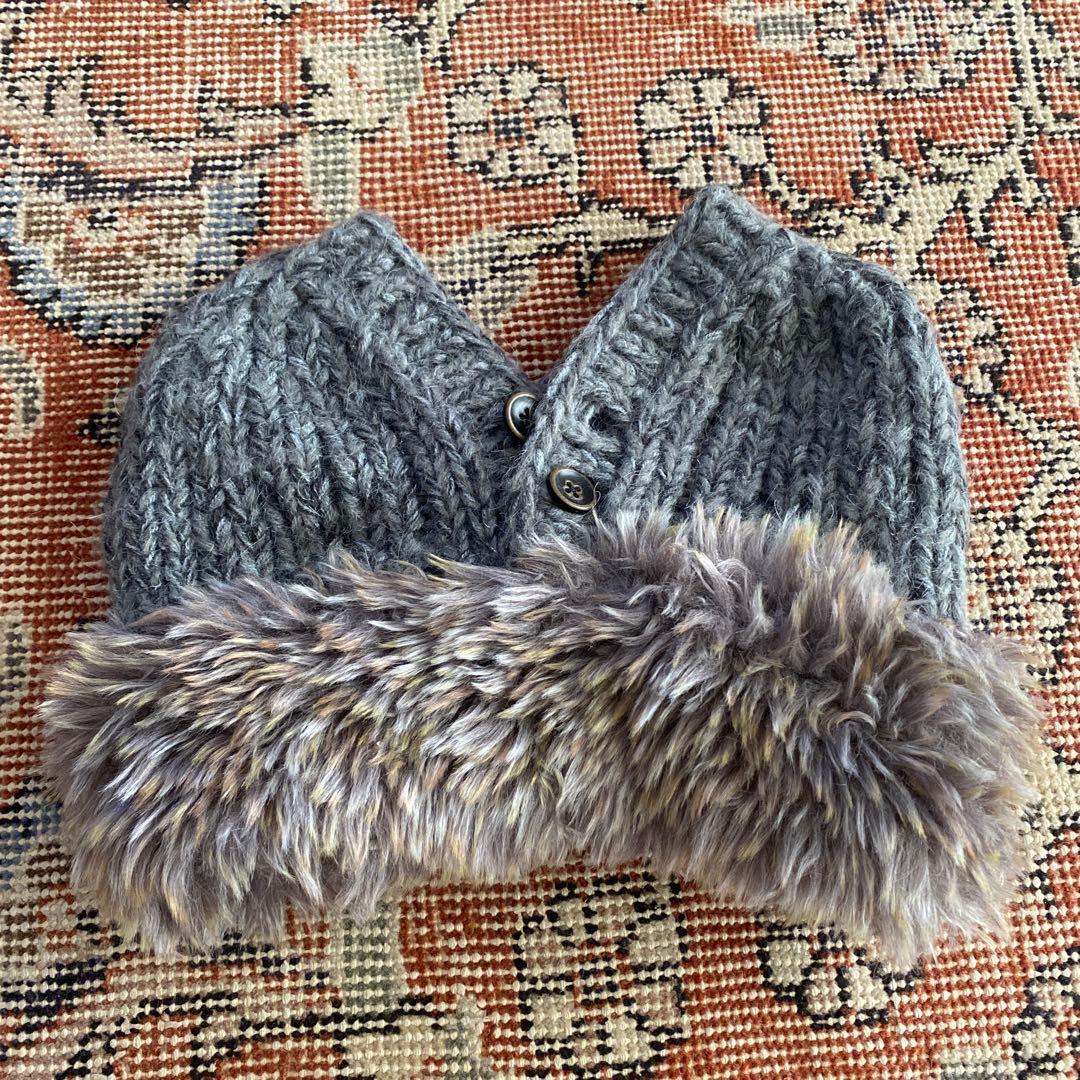 キャピタル　KAPITAL ファー付きニット帽　ネックウォーマー