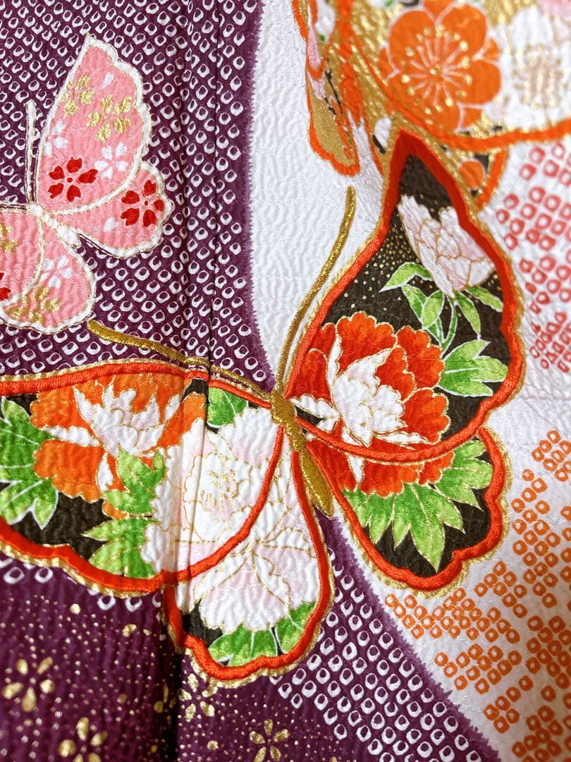 訳あり！特価品♡七五三　7歳　女の子　フルセット　一式　紫　ピンク　鹿の子柄