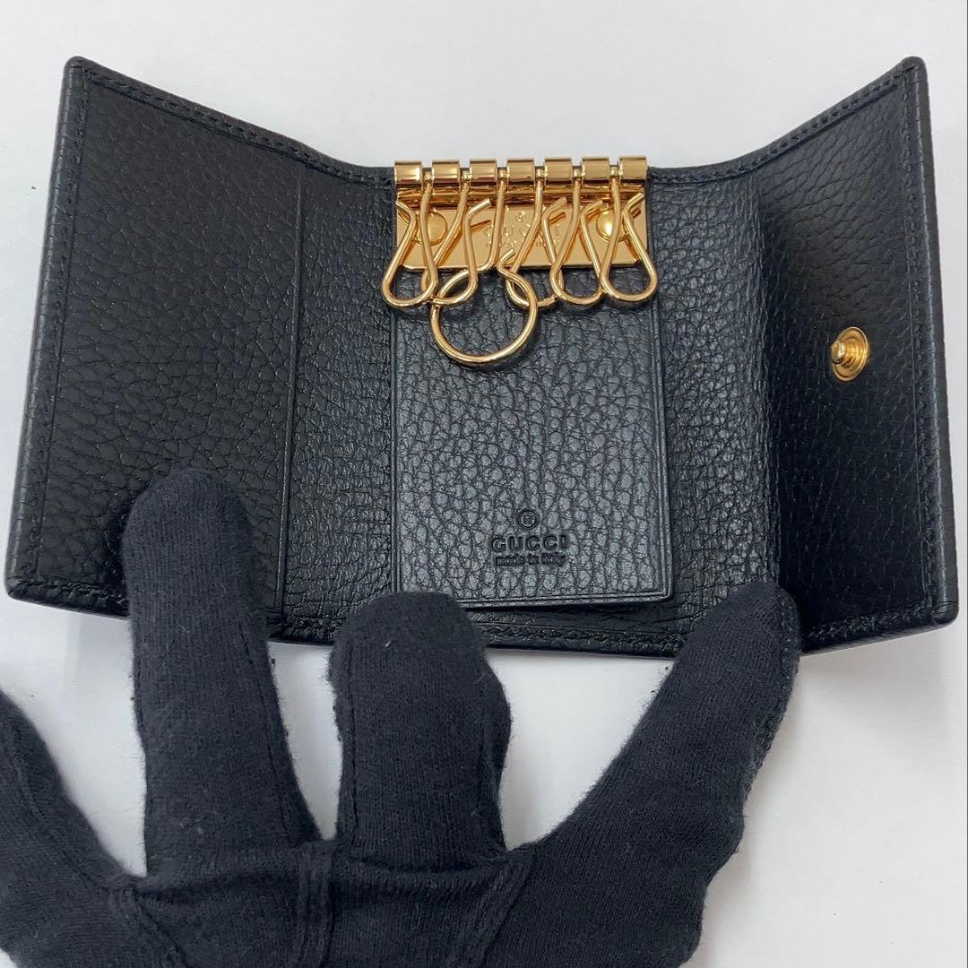 【未使用品】GUCCI グッチレザーダブルG 6連フックキーケース