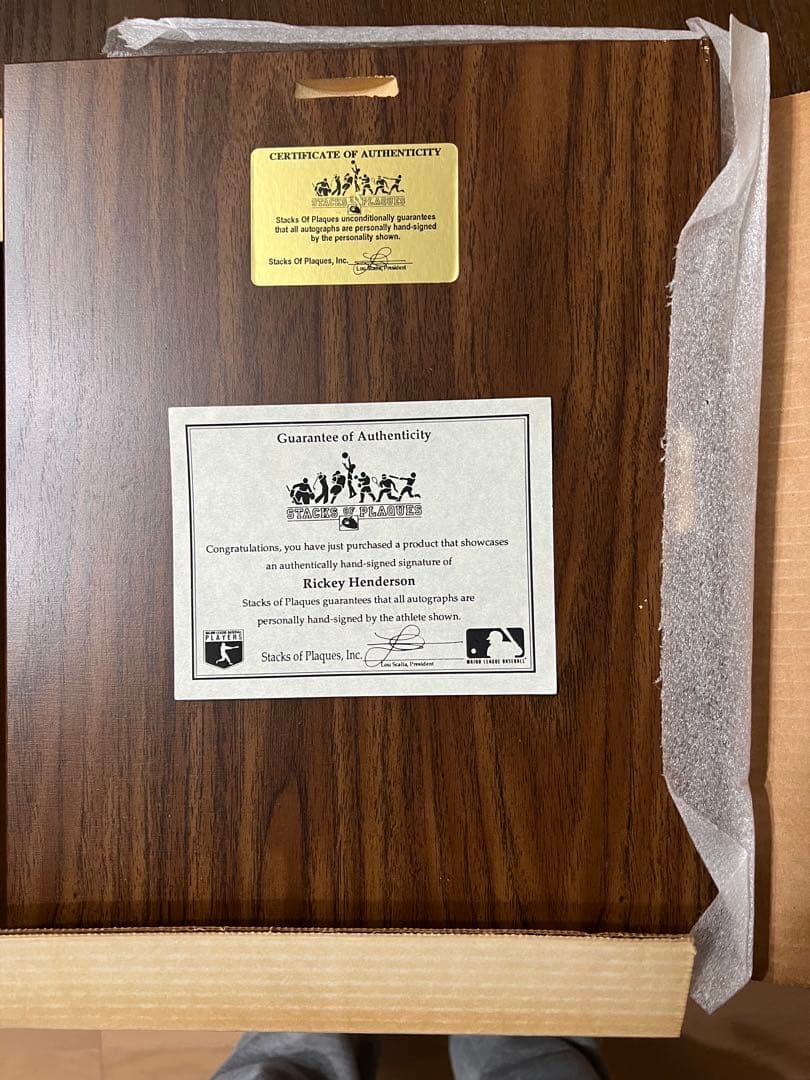 Rickey Henderson 直筆サイン入りフォトプラーク