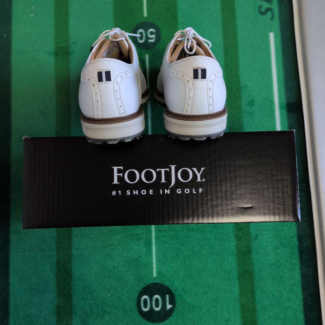 ホワイト ゴルフシューズ 合成皮革