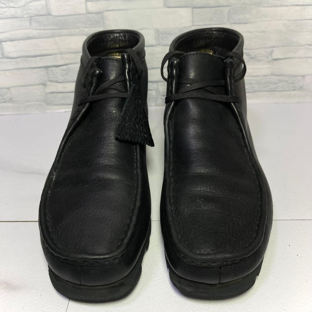 美品 クラークス ワラビーブーツ ゴアテックス 28 本革 防水 ビブラム 黒