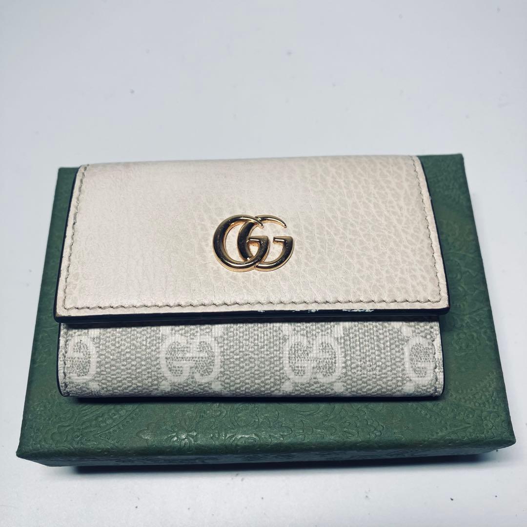 美品　グッチGGマーモント ベージュ　6連キーケース