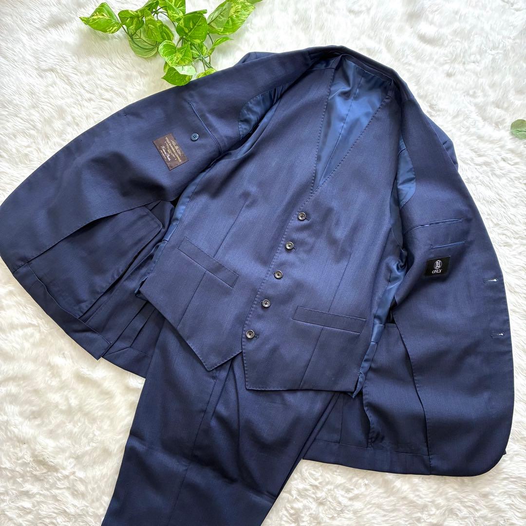 ONLY　スーツ　3ピース　カノニコ　高級生地　ネイビー　セットアップ