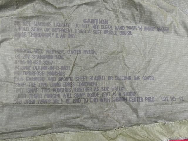 レア！ 1984” 米軍実物 OD ポンチョ リップストップ　 No39