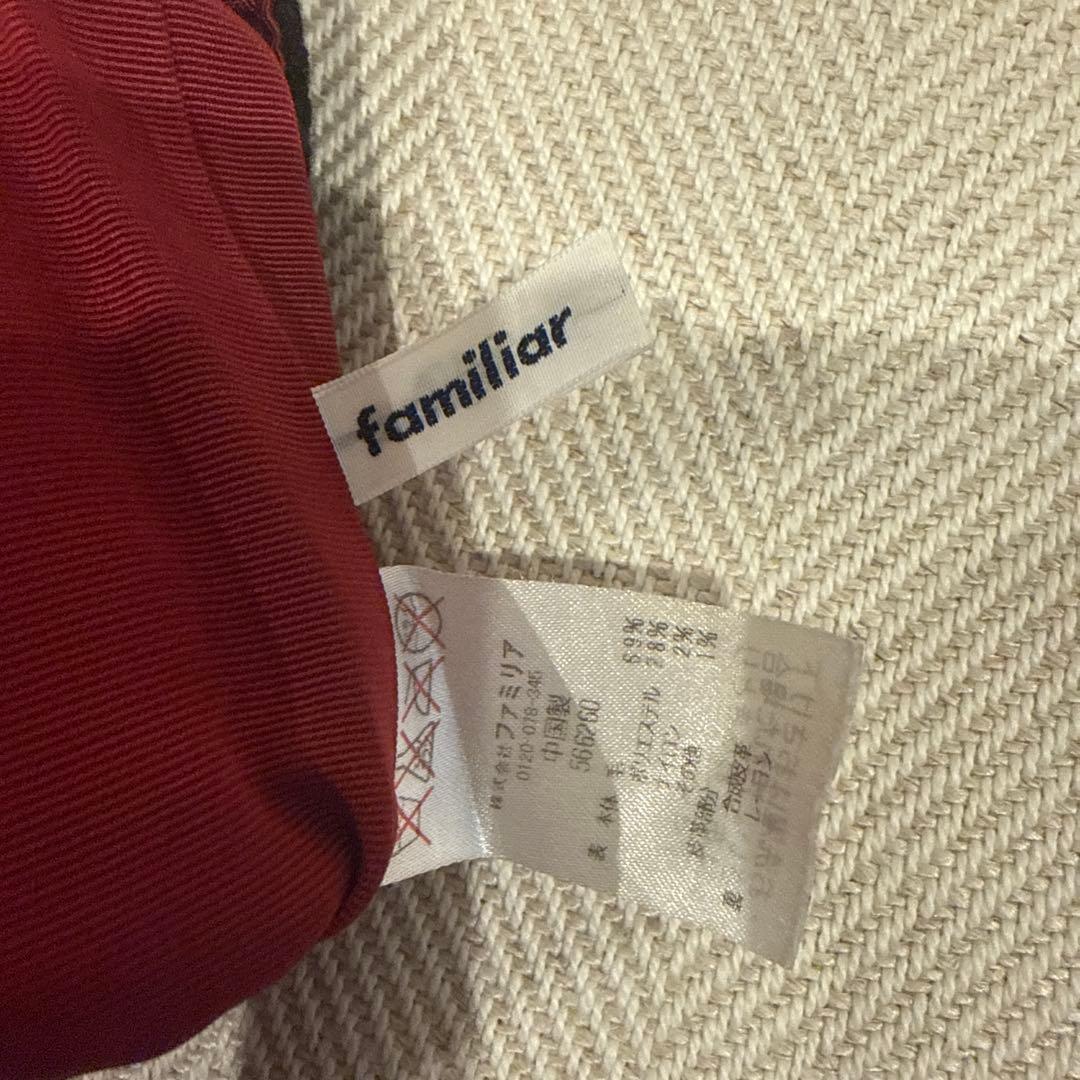 レア　familiar ファミリア　チェック柄トートバッグ