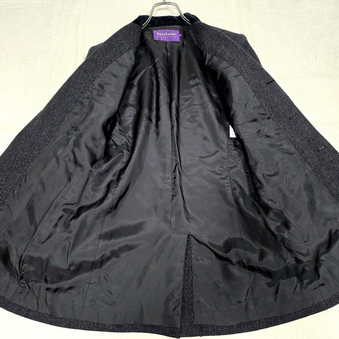 極美品 ラルフローレンコレクション テーラードジャケット ヘリンボーン 襟ベロア