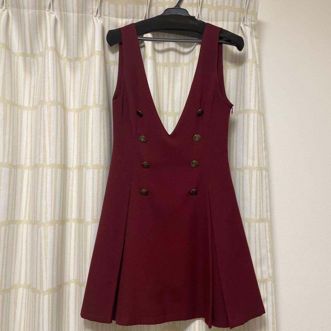 NO.S PROJECT ボックスプリーツワンピース　ボルドー