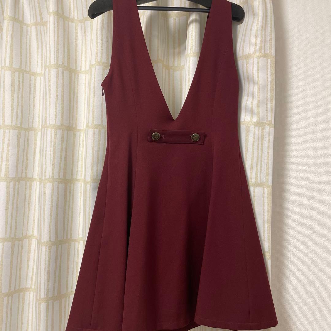 NO.S PROJECT ボックスプリーツワンピース　ボルドー