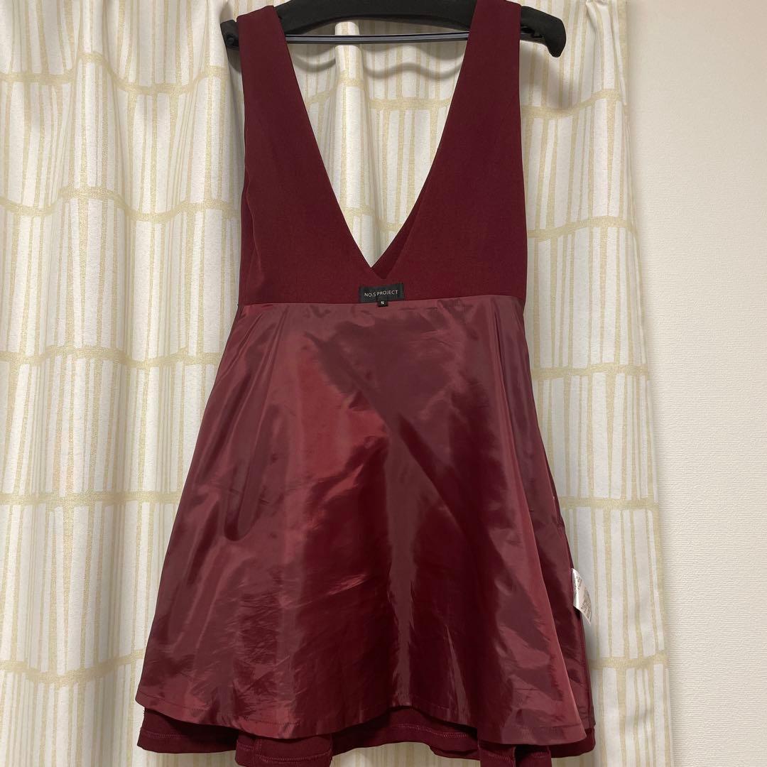 NO.S PROJECT ボックスプリーツワンピース　ボルドー