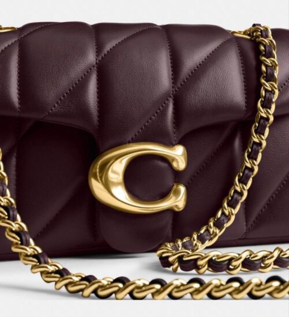 COACHタビー20 キルティング ショルダーバッグ cp149 ダークブラウン