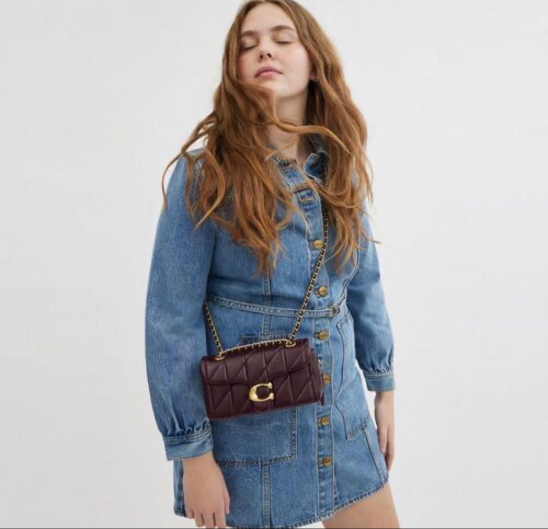 COACHタビー20 キルティング ショルダーバッグ cp149 ダークブラウン