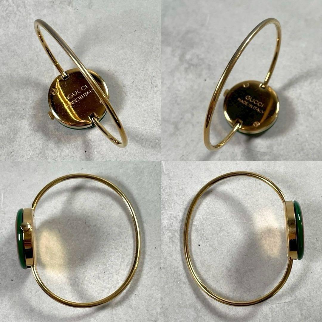 新品電池 グッチ チェンジベゼル 金メタルブレスレット クォーツ腕時計 稼働