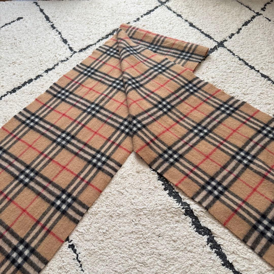 バーバリーロンドン　カシミヤ100% マフラー　ストール　ノバチェック　ベージュ