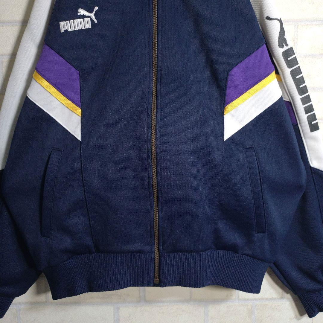 プーマ★PUMA 90s ヒットユニオン セットアップ ジャージ 上下 紺 L