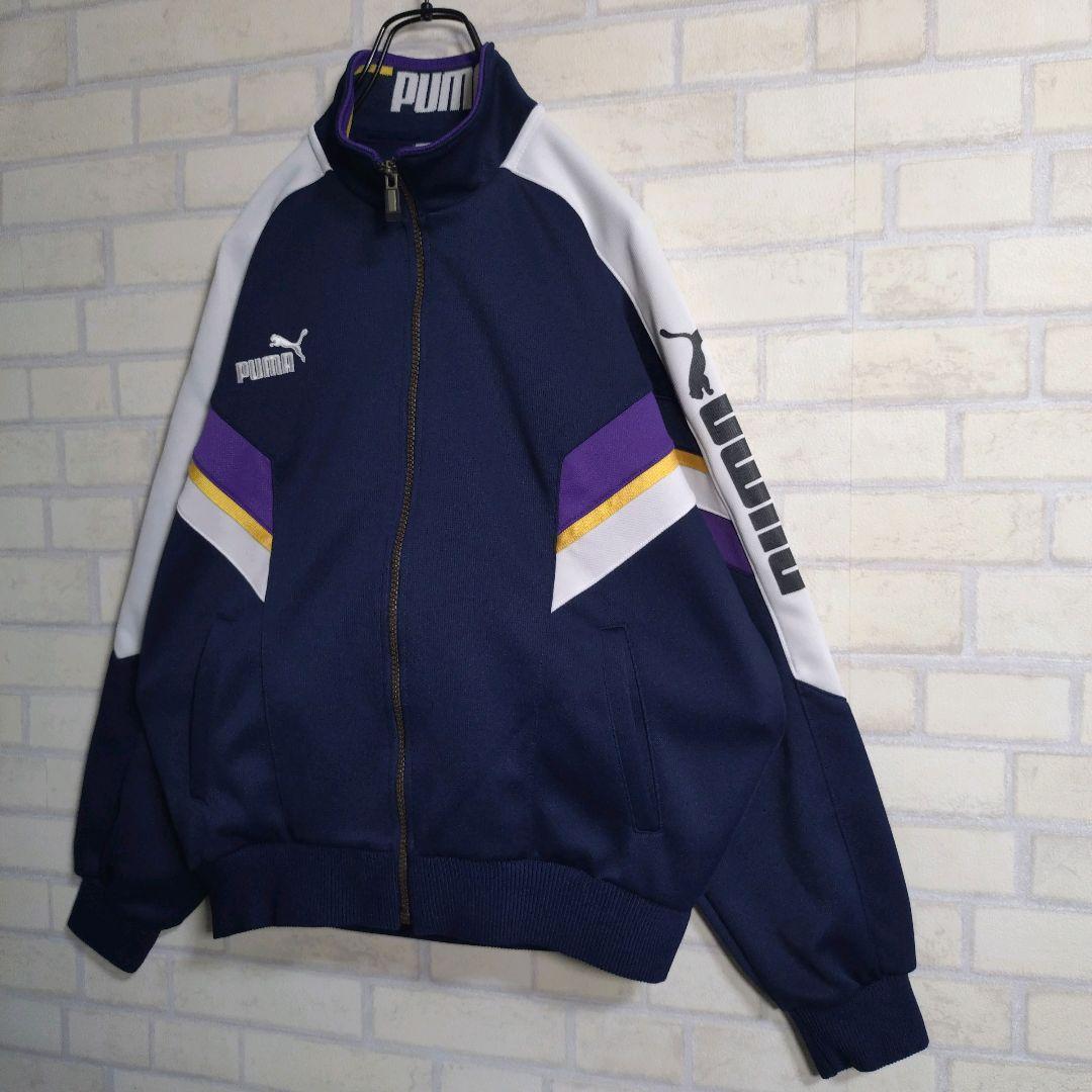 プーマ★PUMA 90s ヒットユニオン セットアップ ジャージ 上下 紺 L