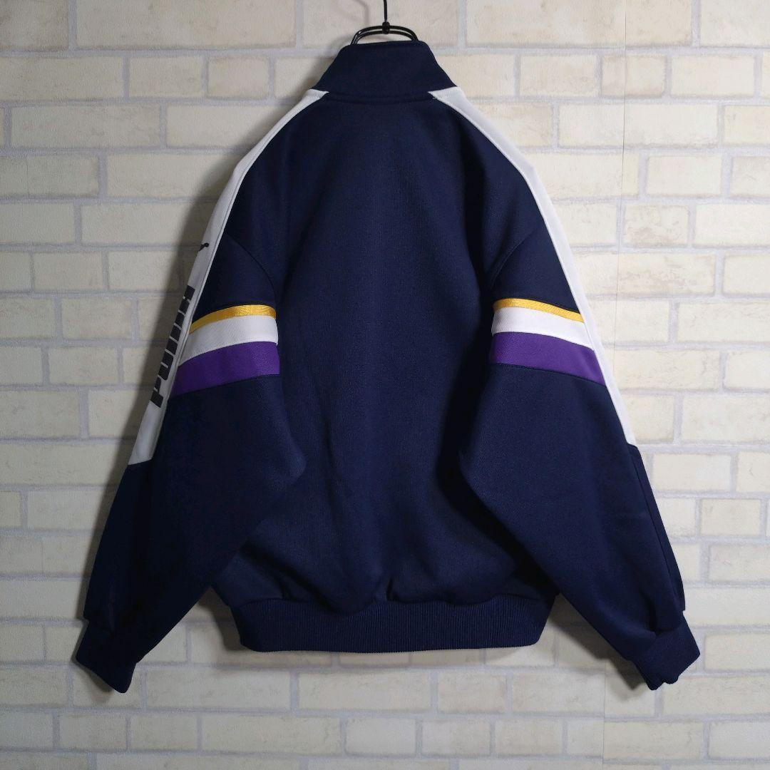プーマ★PUMA 90s ヒットユニオン セットアップ ジャージ 上下 紺 L